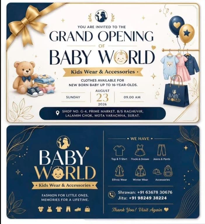 ग्रैंड ओपनिंग - बेबी वर्ल्ड (Grand Opening of Baby World) - Opening Events Of Samaj | Rajpurohit India